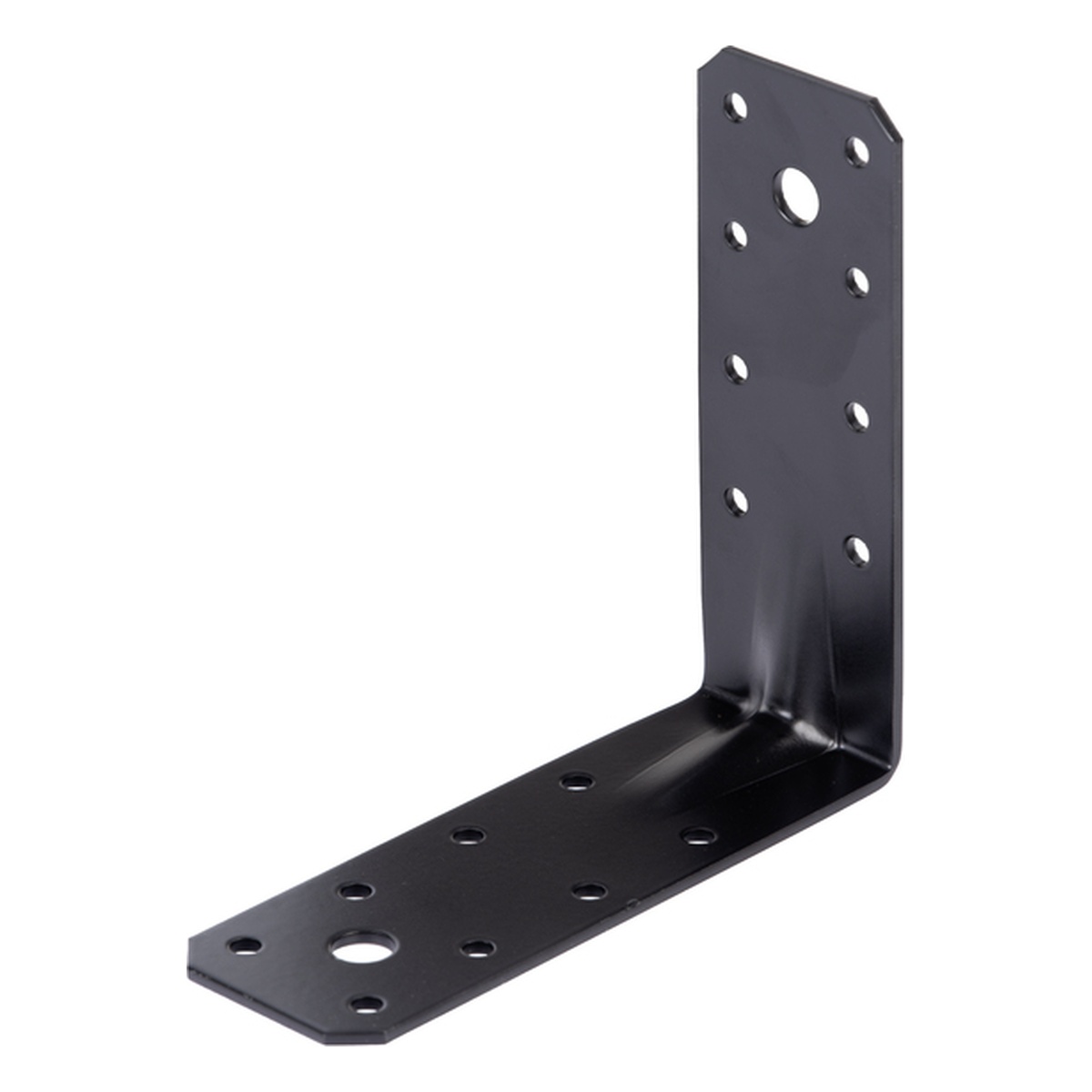 Alberts Schwerlast-Winkelverbinder, Stahl roh verzinkt, schwarz kunststoffbeschichtet, 125 x 125 x 45 mm - 1 Stk.