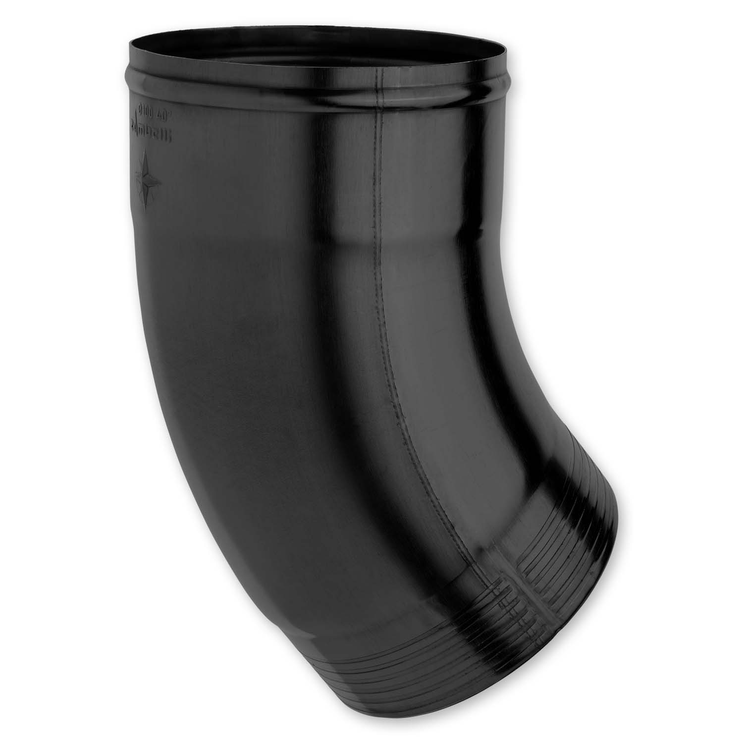 Zambelli Fallrohrbogen 40 Grad 80 mm, einteilig gefalzt, verzinkt, Schwarz Zambelli Fallrohrbogen 40 Grad 80 mm, einteilig gefalzt, verzinkt, Schwarz