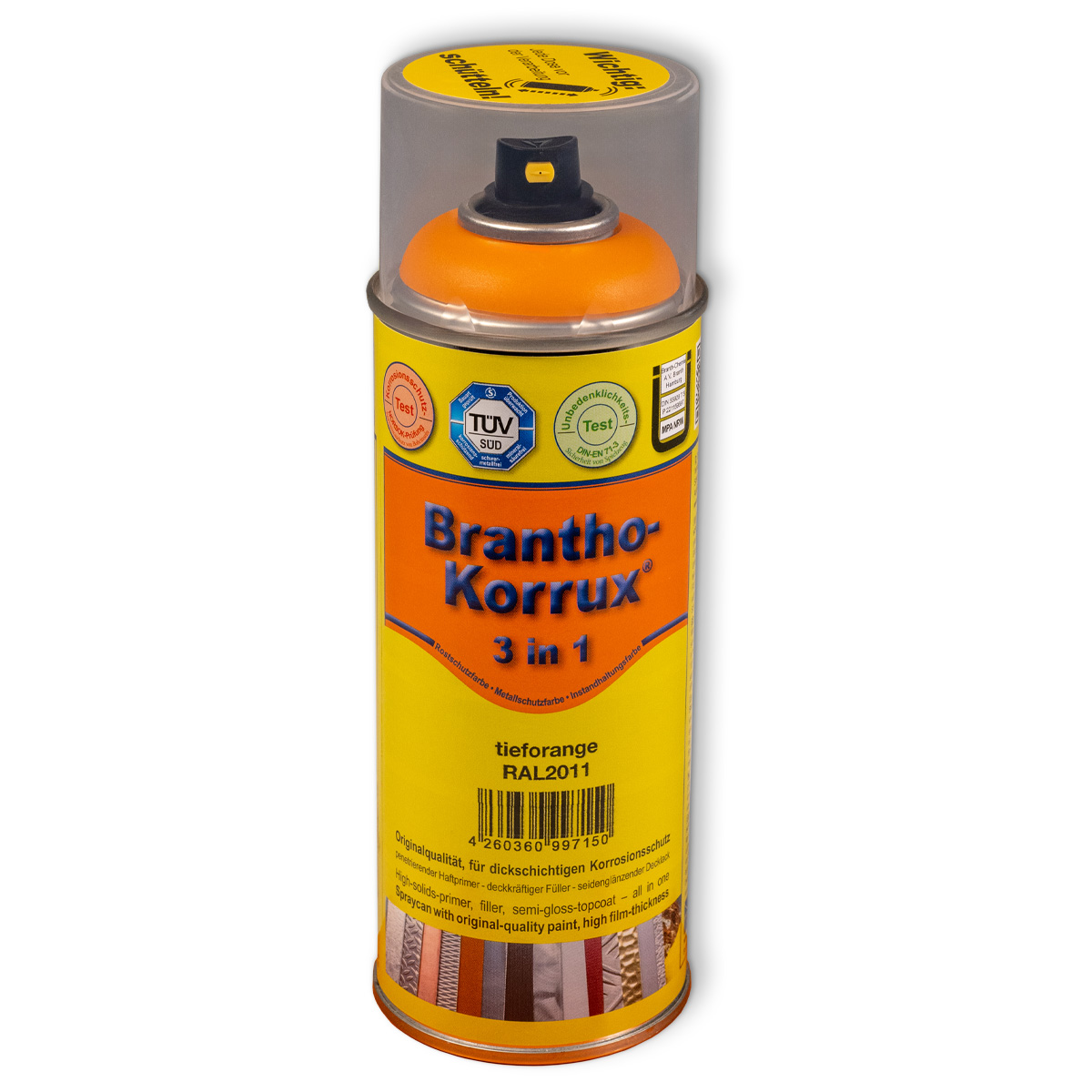 Brantho-Korrux "3 in 1"-Komfort-Sprühdose RAL 2011 tieforange 400 ml