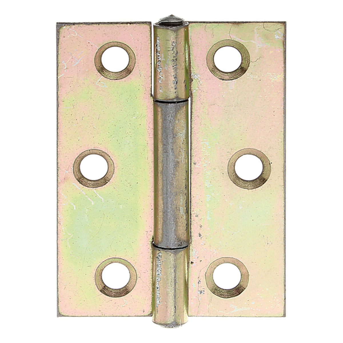 Alberts Scharnier, halbbreit, 51 x 37 mm, Stahl roh, galvanisch gelb verzinkt - 1 Stk.