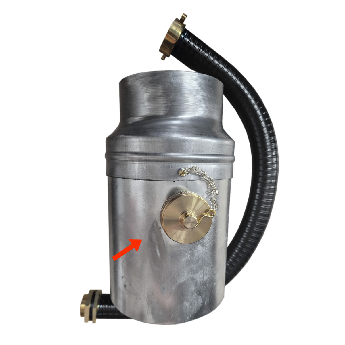 Zambelli Regenwassersammler 100 mm, Titanzink mit Schlauchanschlussset