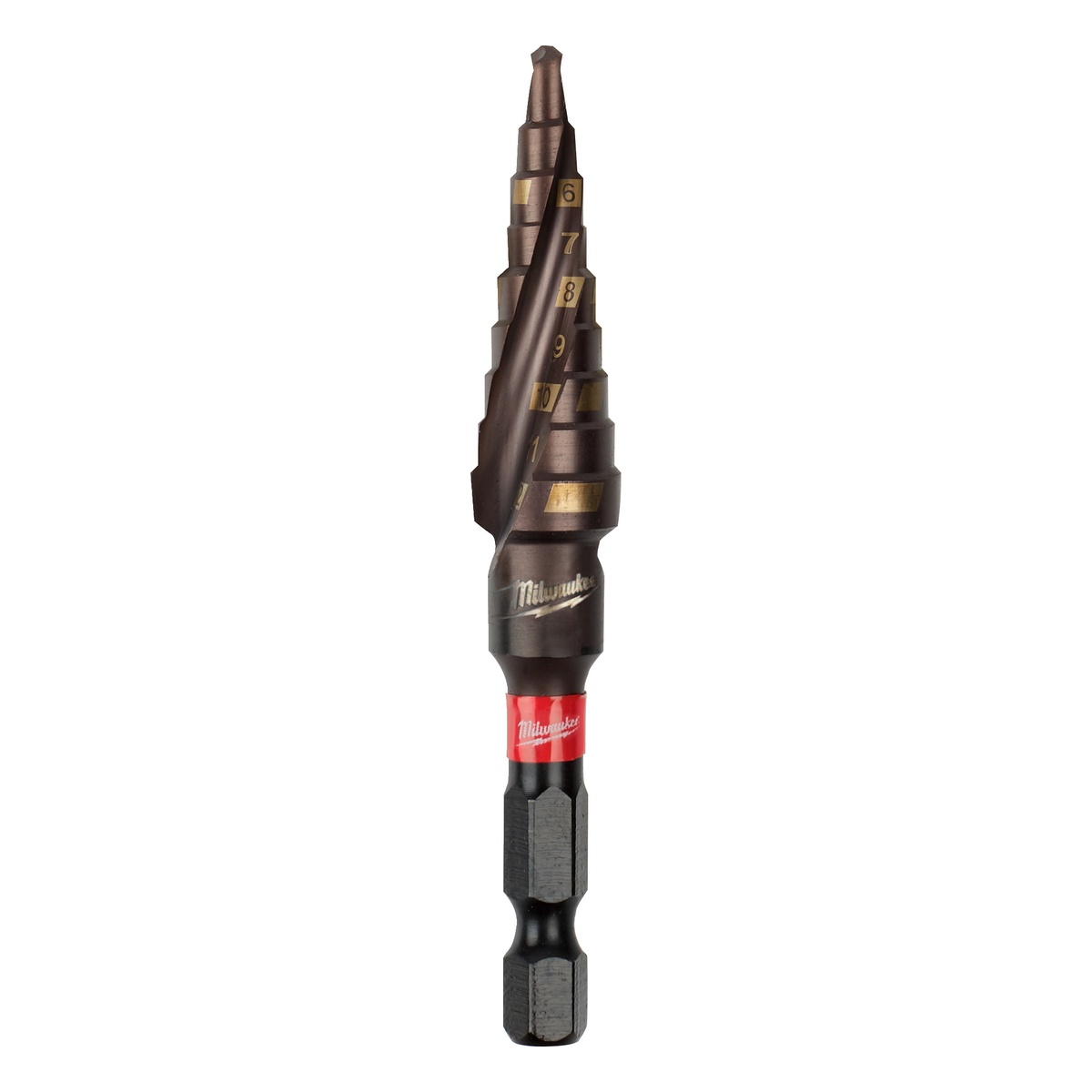 Milwaukee SHOCKWAVE Stufenbohrer 4 bis 12 mm, 1-mm-Stufen, 1/4 Zoll Sechskant, schlagfest