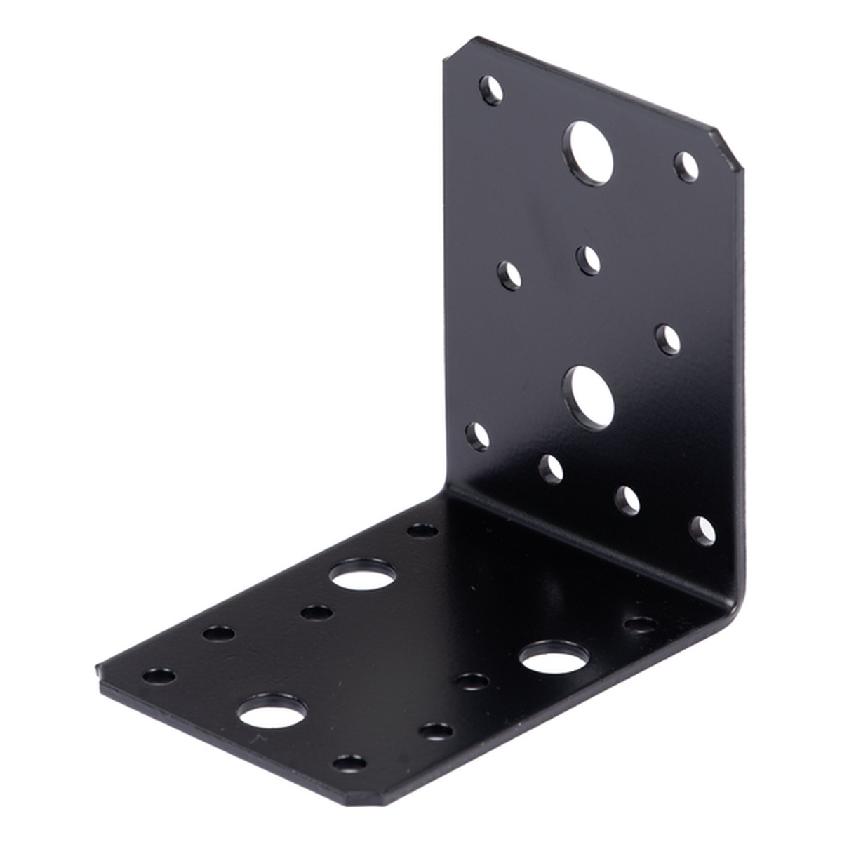 Alberts Winkelverbinder, Stahl roh verzinkt, schwarz kunststoffbeschichtet, 90 x 90 x 65 mm - 1 Stk.