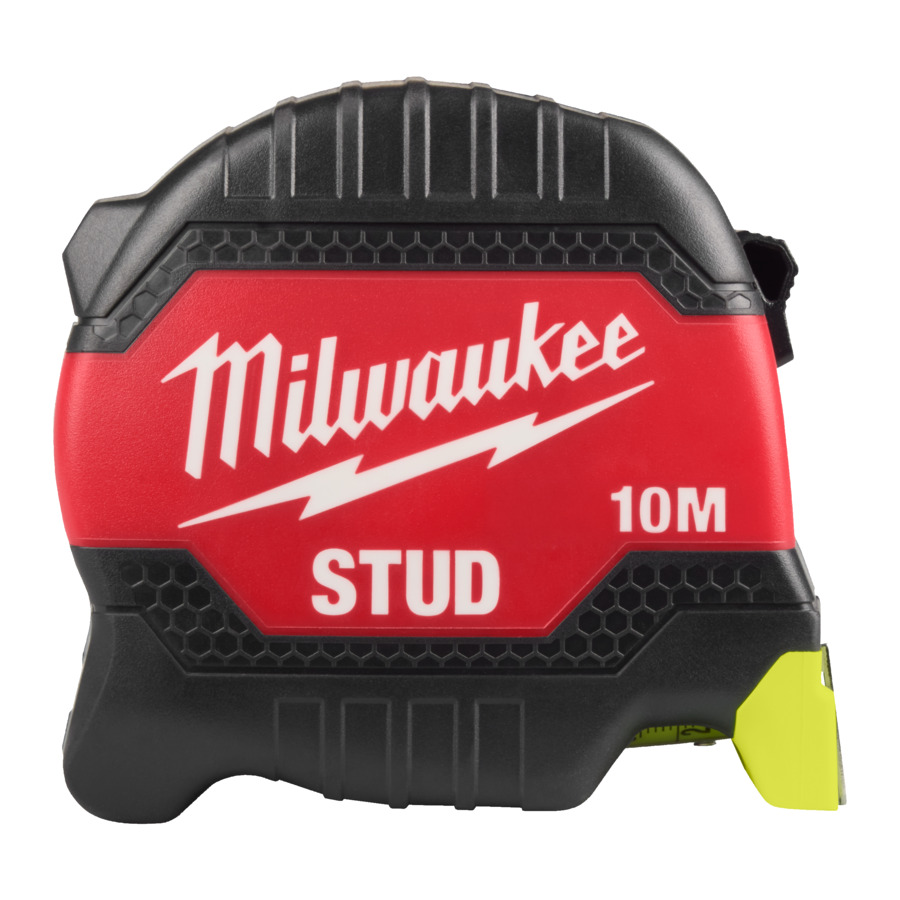 Milwaukee Bandmaß STUD Gen III, 10 m, 33 mm Bandbreite, High-Vis-Band, EXO 360 Nylonbeschichtung, Genauigkeitsklasse II