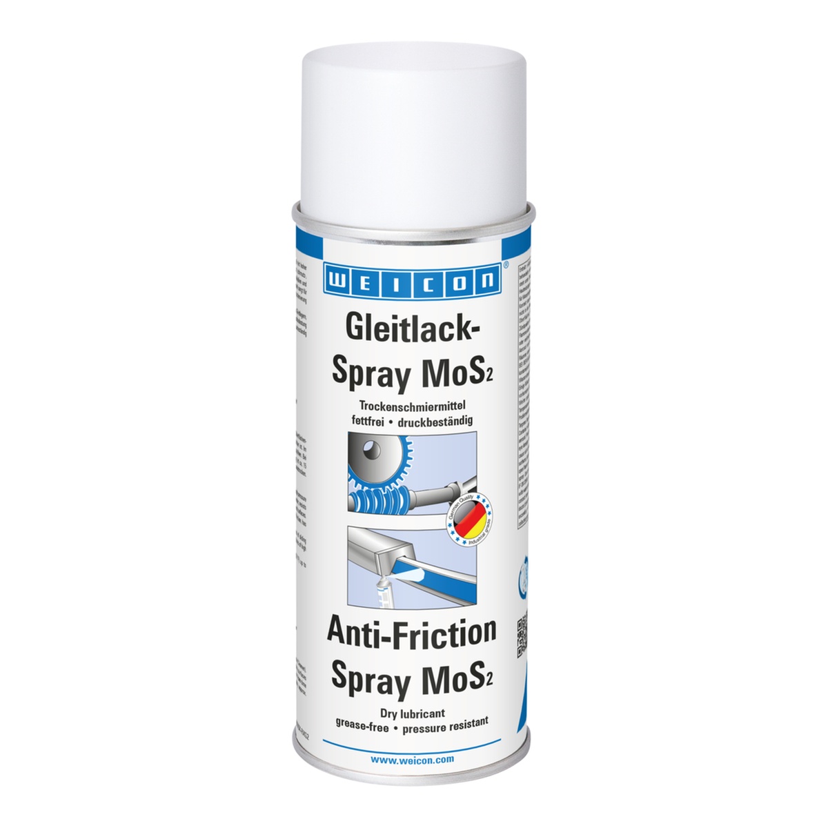 WEICON Gleitlack-Spray MoS2, Trockenschmiermittel, 400 ml