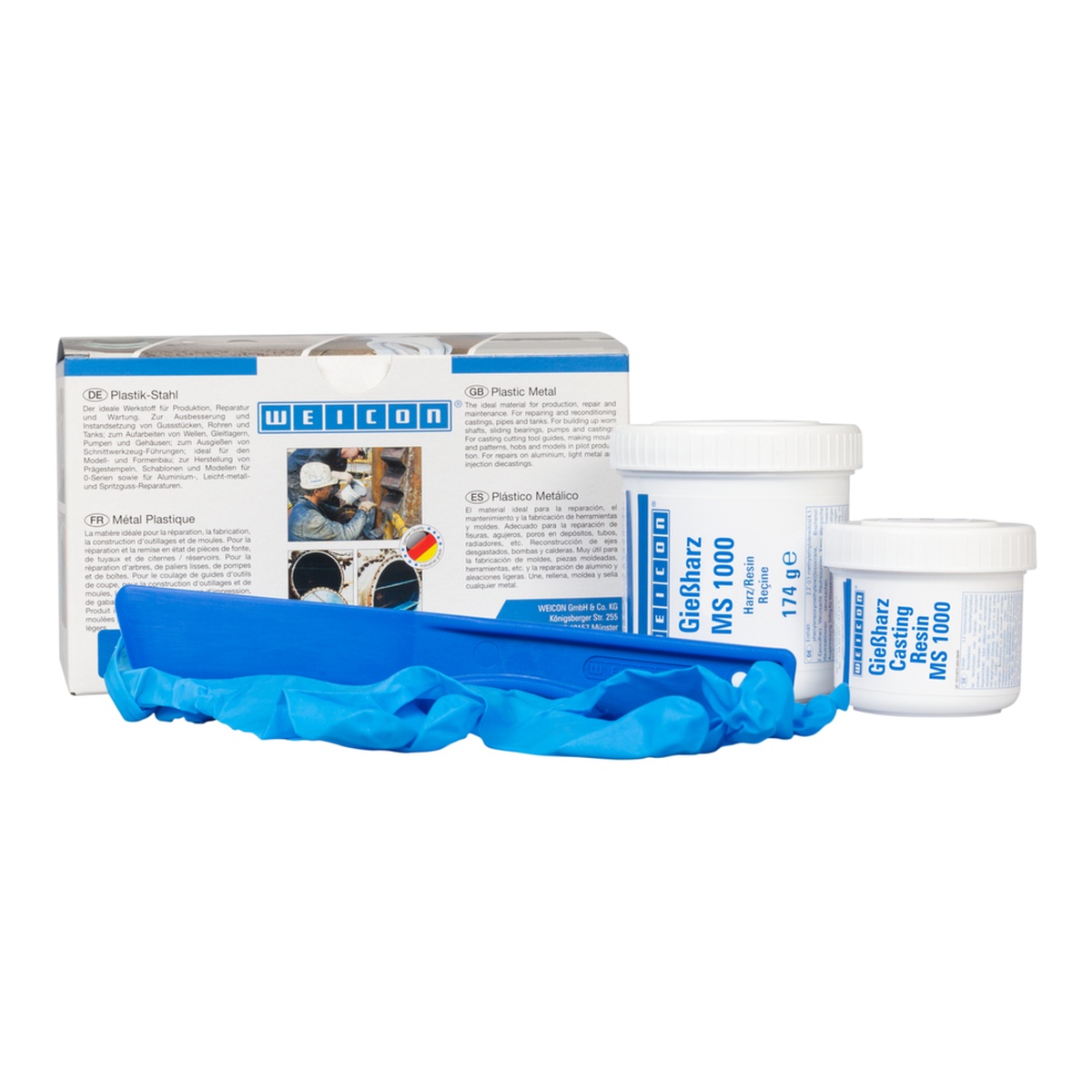 WEICON Gießharz MS 1000 Epoxidharz-System 200 g, transparent, Harz und Härter