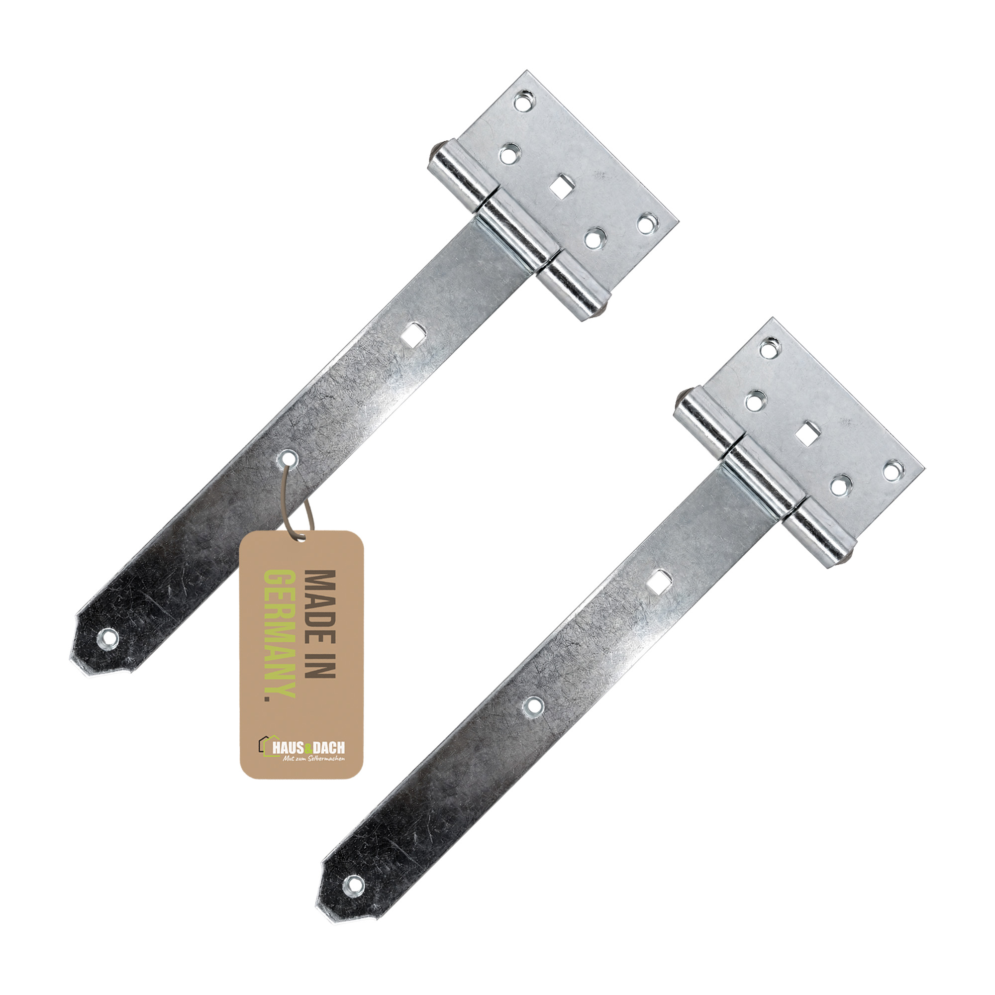 HAUS&DACH Kreuzgehänge Set 600 mm verzinkt - schweres Torband / Türband für Gartentor & Holztor