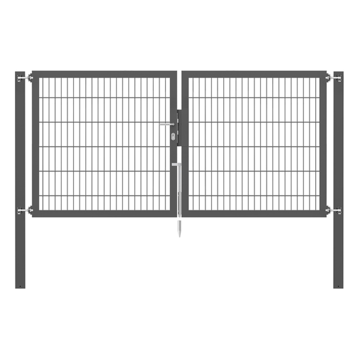 Alberts Doppeltor Flexo Plus, Typ 8/6/8, 1200 x 2500 mm, Pfosten: 80 x 80 mm, Stahl roh, feuerverzinkt, anthrazit kunststoffbeschichtet RAL 7016 - 1 Stk.
