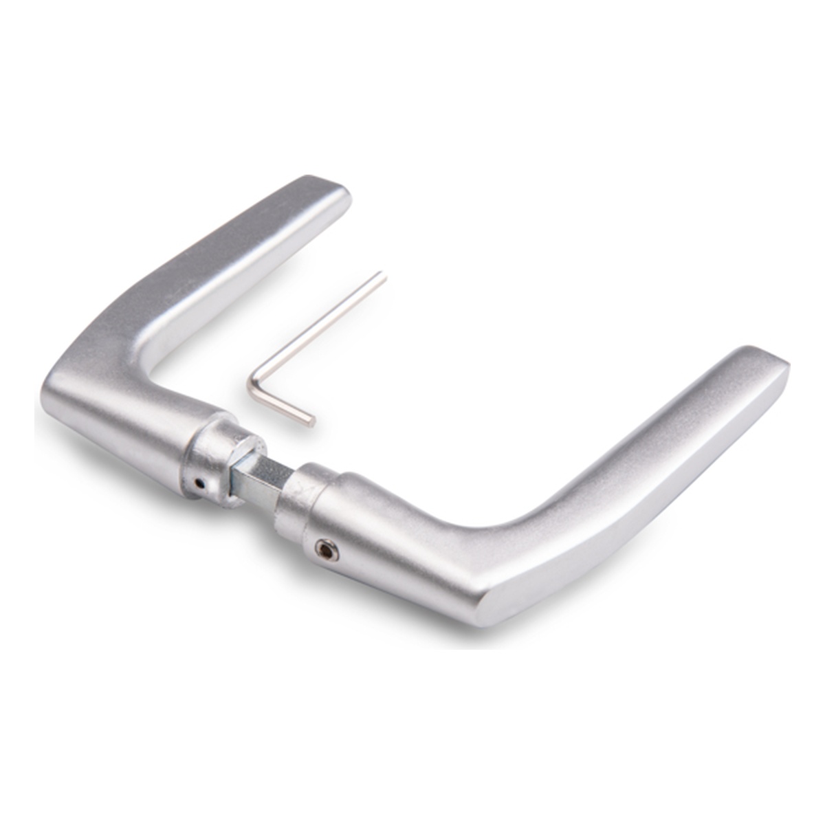 Alberts Türdrücker, für Schlosskasten 30-40 mm, 56 x 115 mm, Aluminium, silberfarbig eloxiert - 1 Paar