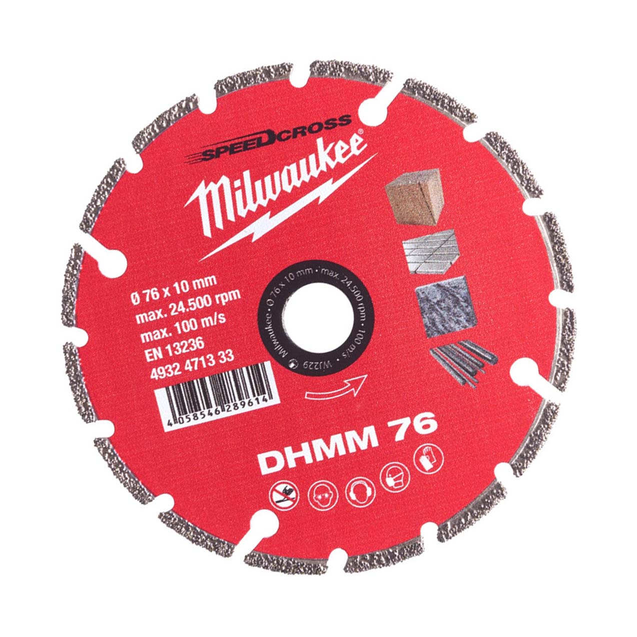 Milwaukee Diamanttrennscheibe DHMM 76 mm für Stahl, Holz, Kunststoff, Gipskarton, Porzellan - 1 Stk.