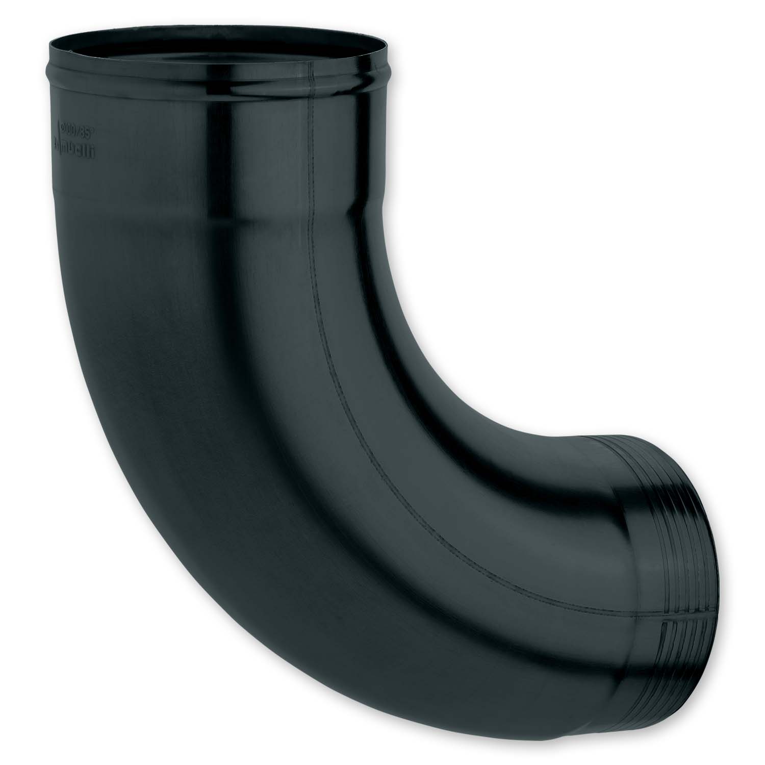 Zambelli Fallrohrbogen 85 Grad 80 mm, verzinkt, Anthrazit, einteilig gefalzt Zambelli Fallrohrbogen 85 Grad 80 mm, verzinkt, Anthrazit, einteilig gefalzt