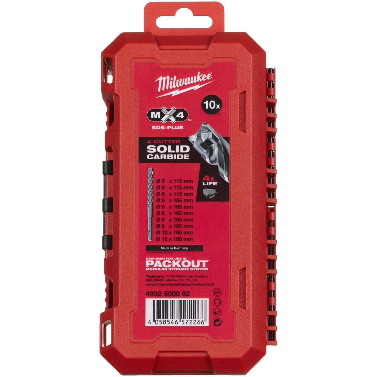 Milwaukee Hammerbohrer-Set MX4 SDS-Plus Abmessung 6 x 25,5 x 26,5 cm (4932500062)
