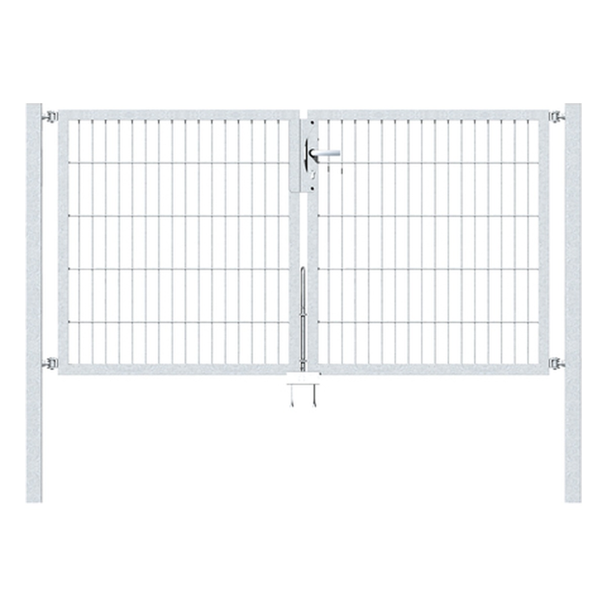 Alberts Doppeltor Flexo, Typ 6/5/6, 1000 x 2000 mm, Pfosten: 60 x 60 mm, Stahl roh, feuerverzinkt passiviert - 1 Stk.