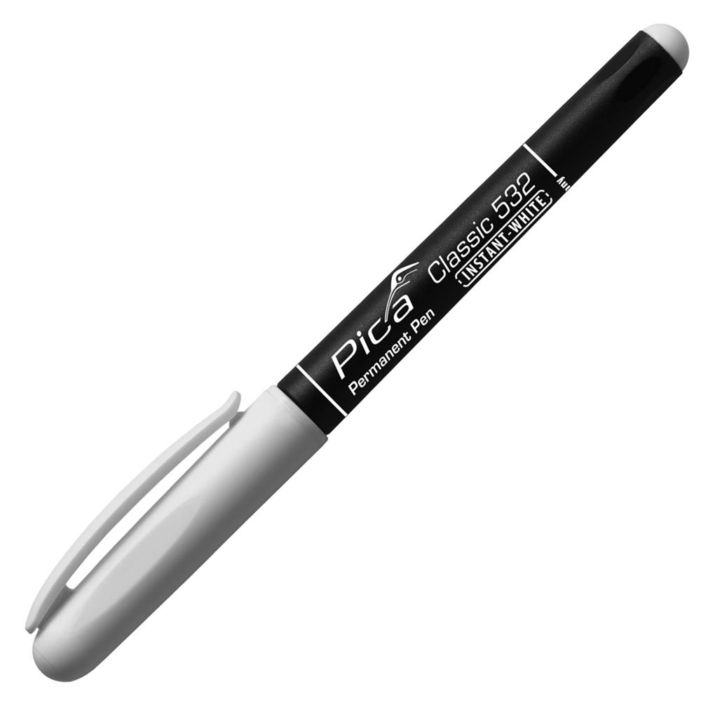 Pica permanent-pen Instant White, Round Point 1-2 mm, Marker, Permanent Marker