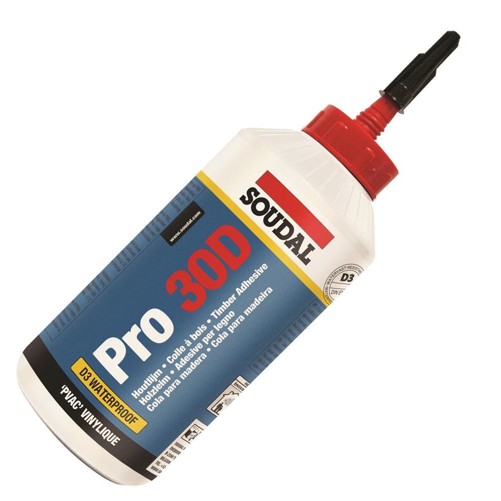 Soudal Holzleim PRO 30D D3 Weißleim 750 g, transparent trocknend