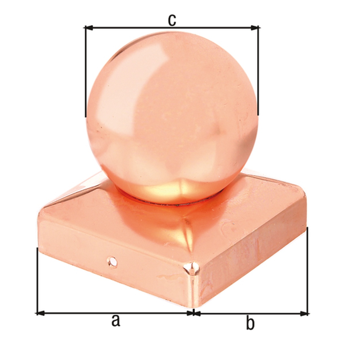 Alberts Pfostenkappen Kugel 90x90mm Kupfer