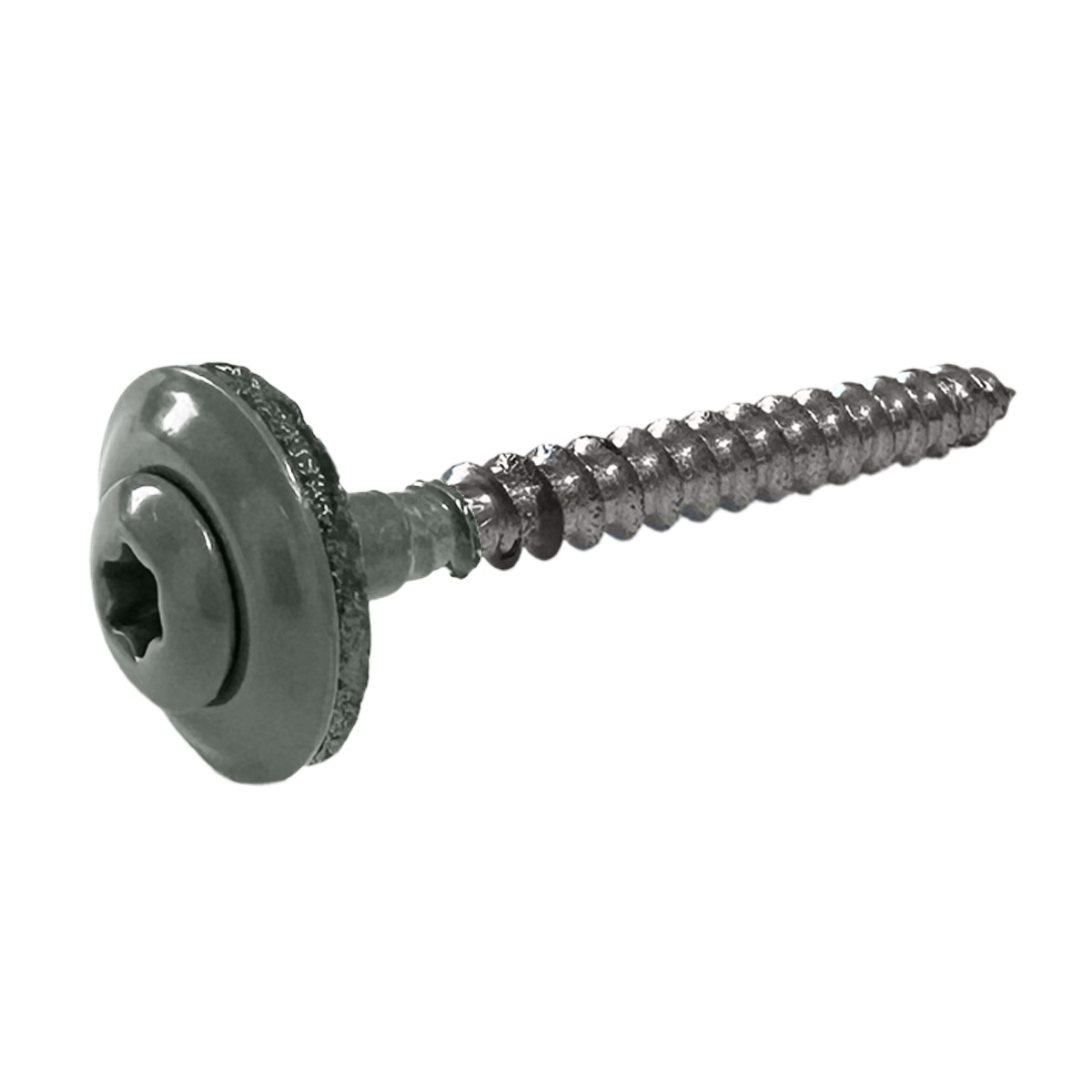 Spenglerschraube 4,5 x 60 mm, RAL 7005 Mausgrau, Edelstahl A2, 2-teilig, 1 Stk. Spenglerschraube 4,5 x 60 mm, RAL 7005 Mausgrau, Edelstahl A2, 2-teilig, 1 Stk.