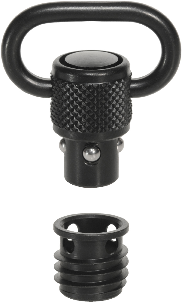 Halder Riemenbügel schmal mit Buchse für Kunststoff, arretierbar, schwarz, für 23-mm-Riemen