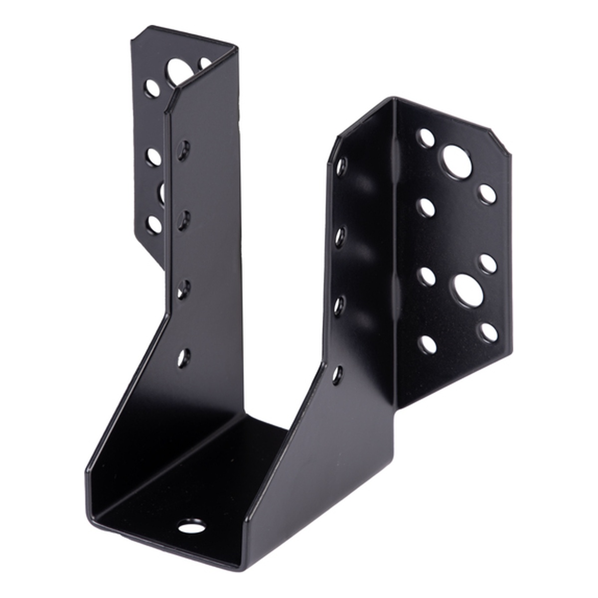 Alberts Balkenschuh, Stahl roh verzinkt, schwarz kunststoffbeschichtet, 45 x 110 mm, außen - 1 Stk. Alberts Balkenschuh, Stahl roh verzinkt, schwarz kunststoffbeschichtet, 45 x 110 mm, außen - 1 Stk.