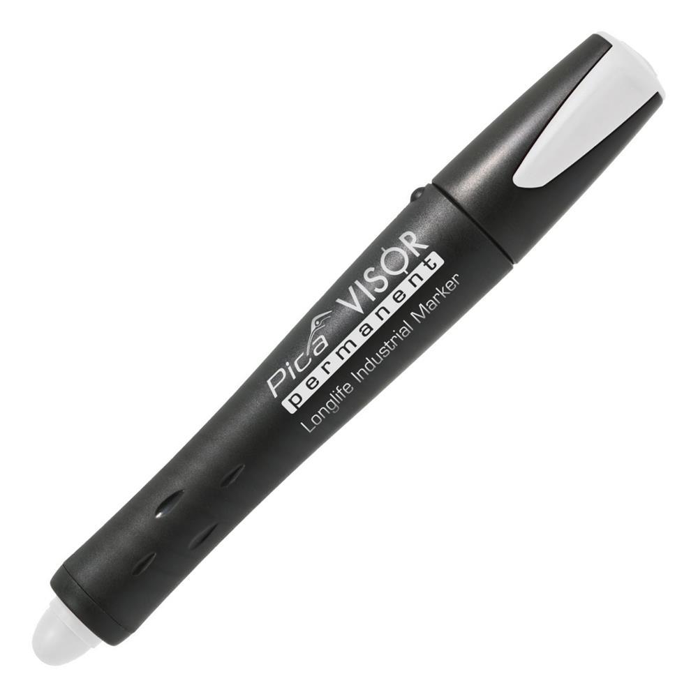 Pica Visor Permanent Marker 990, 10 mm, weiß, nachfüllbarer Industriemarker mit Signierkreide
