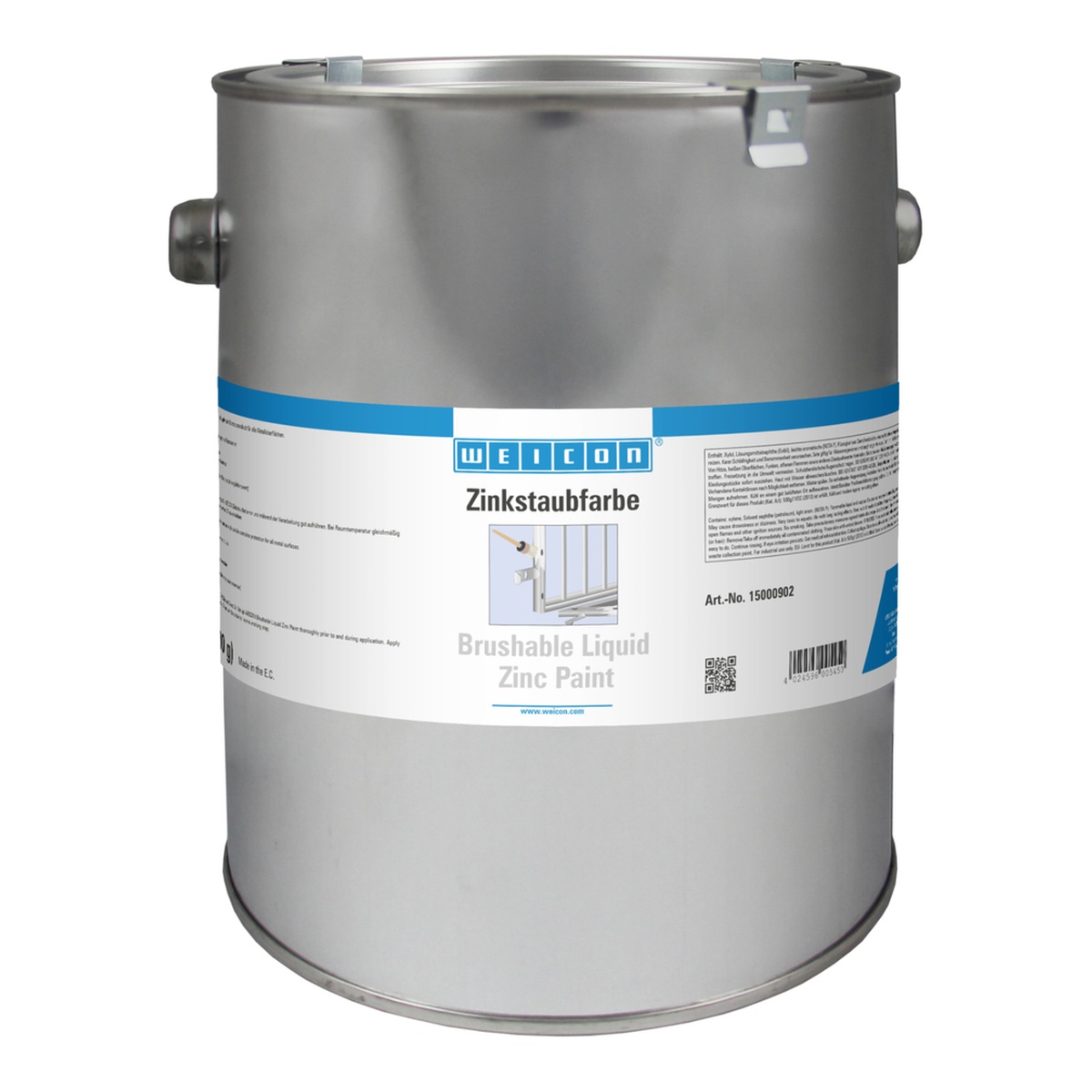 WEICON Zinkstaubfarbe, Korrosionsschutz aus Metallpigmentbeschichtung, 2,5 L