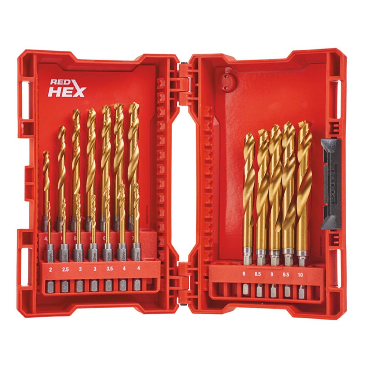 Milwaukee SHOCKWAVE Metallbohrer HSS-G RED HEX Titan 1/4", HSS-G TiN - Set 19-teilig