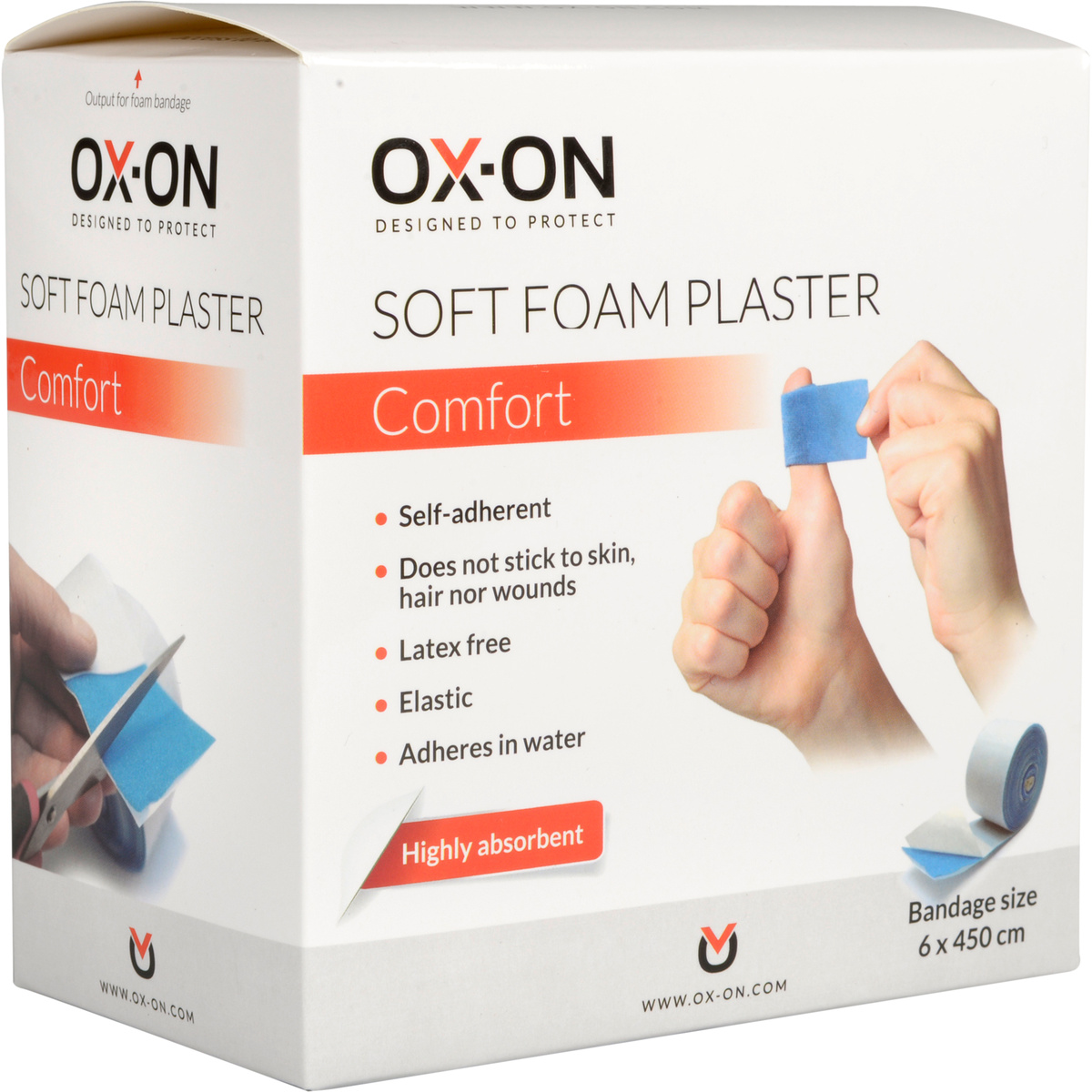 OX-ON Selbstklebende Pflaster Schaumstoff, 4,5 m