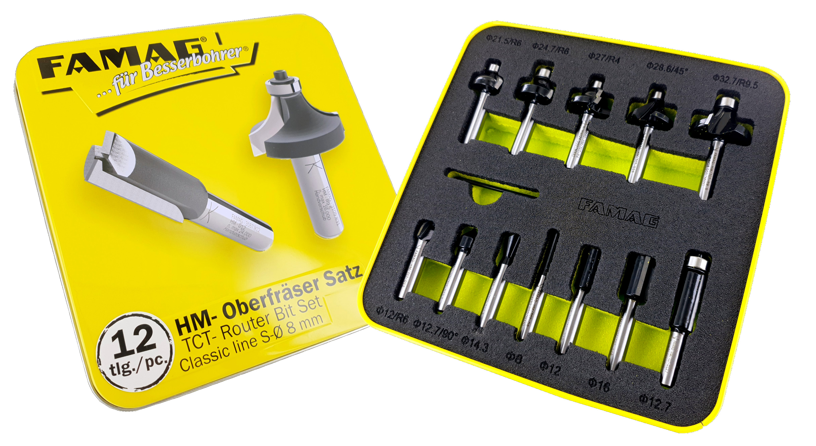 FAMAG HM-Fräser Satz "Classic Line", 12-tlg. FAMAG HM-Fräser Satz "Classic Line", 12-tlg.