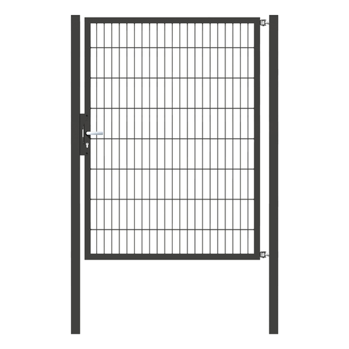 Alberts Einzeltor Flexo, Typ 6/5/6, für Zaunhöhe 1600 mm, 1250 mm breit, anthrazit RAL 7016 - 1 Stk. Alberts Einzeltor Flexo, Typ 6/5/6, für Zaunhöhe 1600 mm, 1250 mm breit, anthrazit RAL 7016 - 1 Stk.