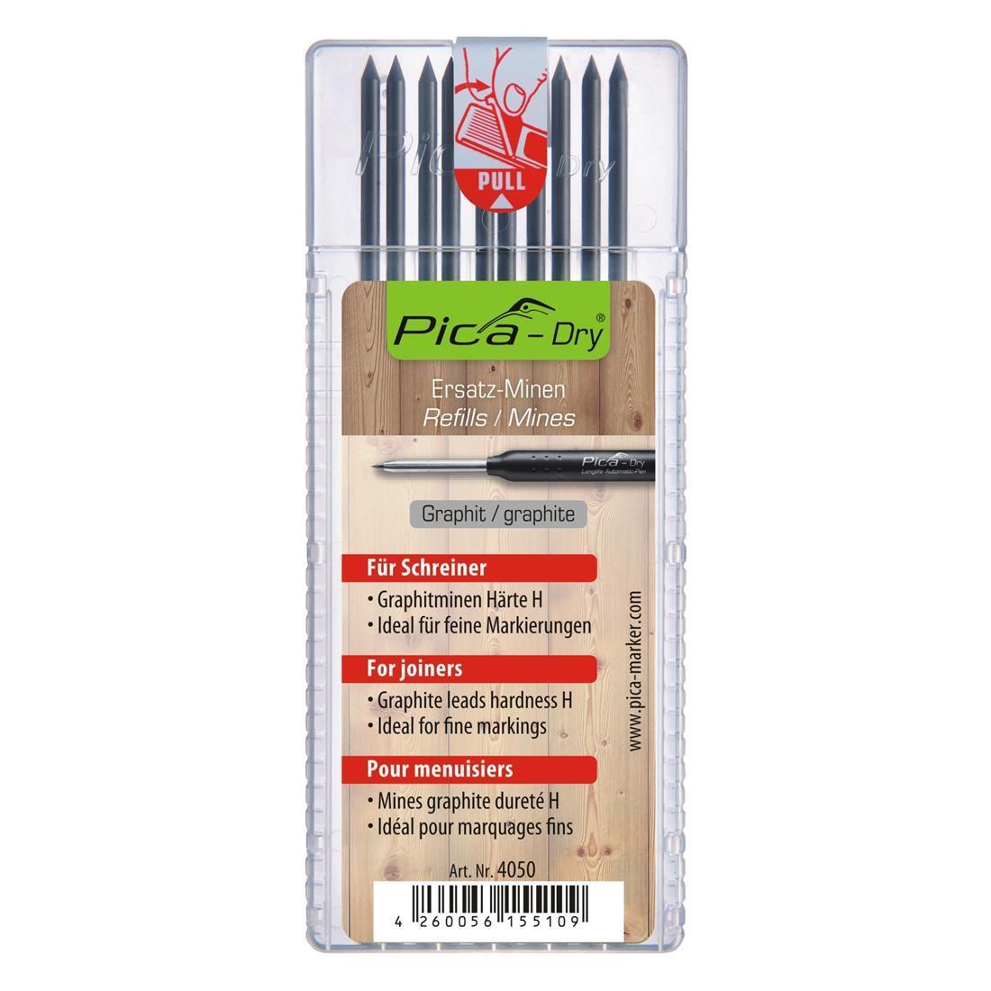 Pica Dry Schreiner-Minen 4050, 2,8 mm, Grafit H, 10 Stück