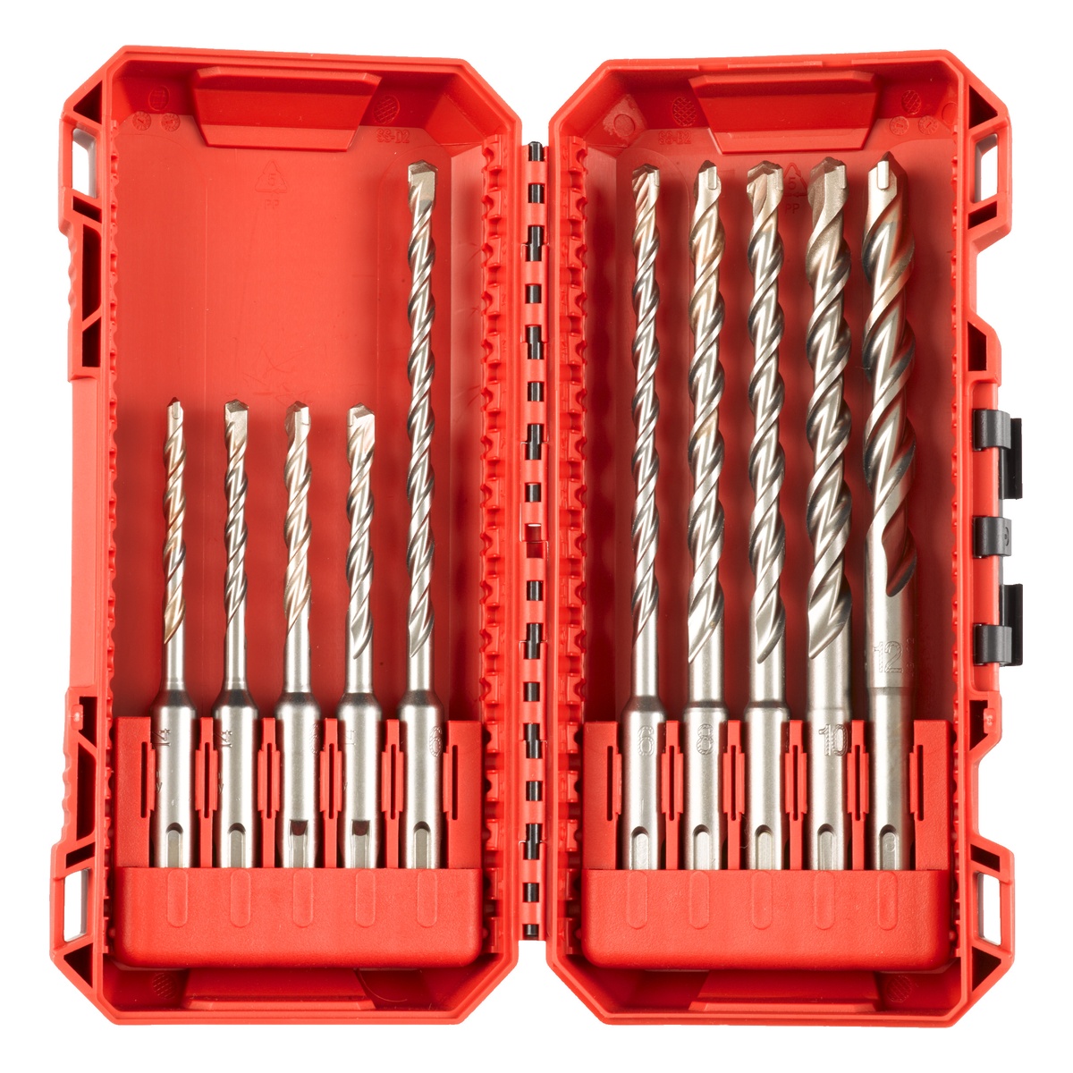 Milwaukee Hammerbohrer M2 SDS-Plus Set, 10-teilig 5/5/6/6 x 110 mm, 6/6/8/8/10/12 x 160 mm in PACKOUT kompatibler Kassette - 1 Stk. Milwaukee Hammerbohrer M2 SDS-Plus Set, 10-teilig 5/5/6/6 x 110 mm, 6/6/8/8/10/12 x 160 mm in PACKOUT kompatibler Kassette - 1 Stk.