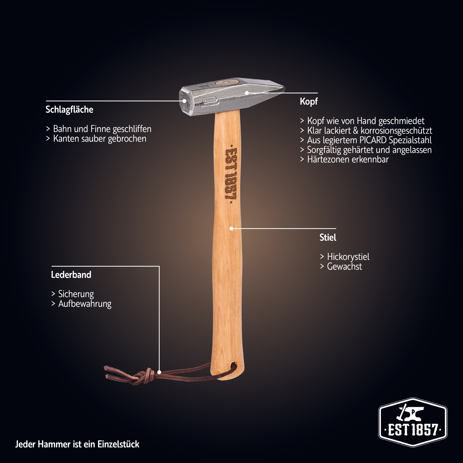 Picard Schlosserhammer Est.1857 500 g