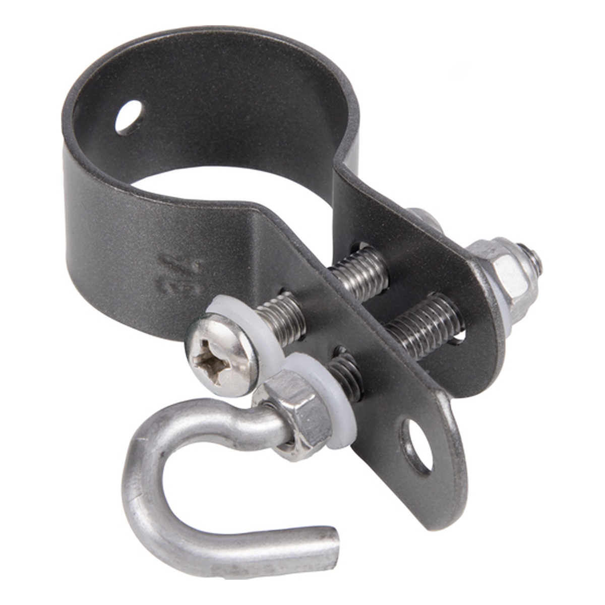 Alberts Schelle zur Befestigung von Geflechtspannstäben, mm, Stahl roh, verzinkt anthrazit-metallic kunststoffbeschichtet - 1 Stk.