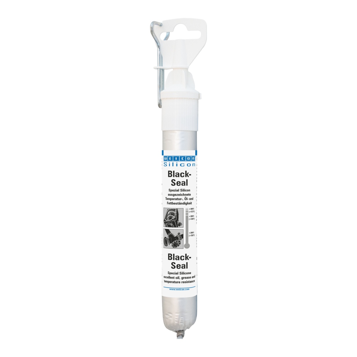 WEICON Black-Seal Spezialsilikon, dauerelastischer Dichtstoff für öl- oder fettbeständige Bereiche, 85 ml, schwarz