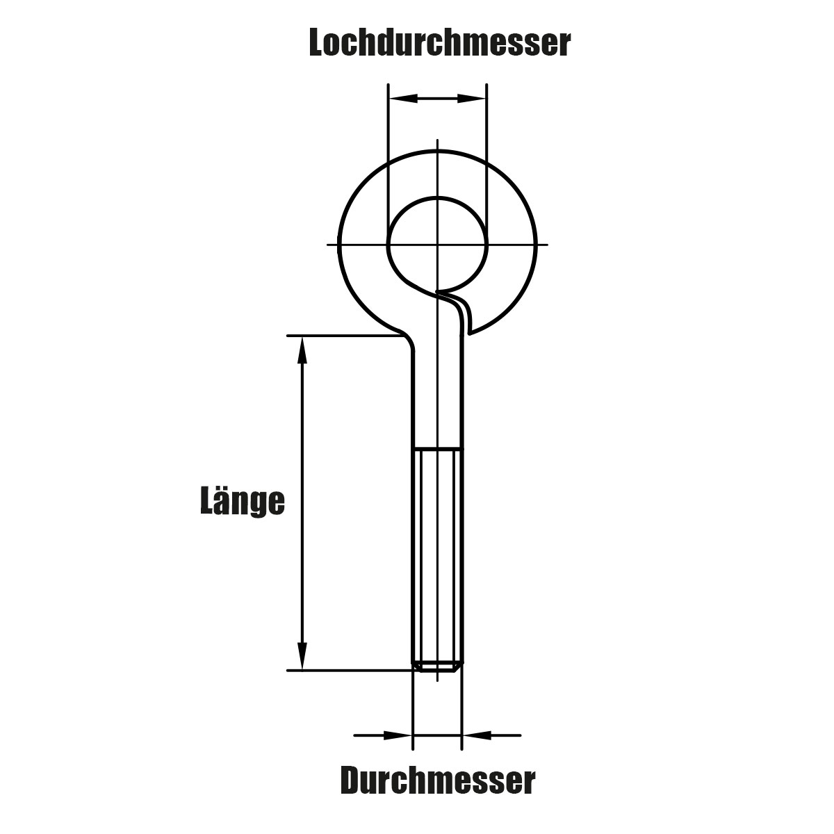 Gewindeöse Typ 48, ART 88136, A2, M10 x 70 mm - 1 Stk.