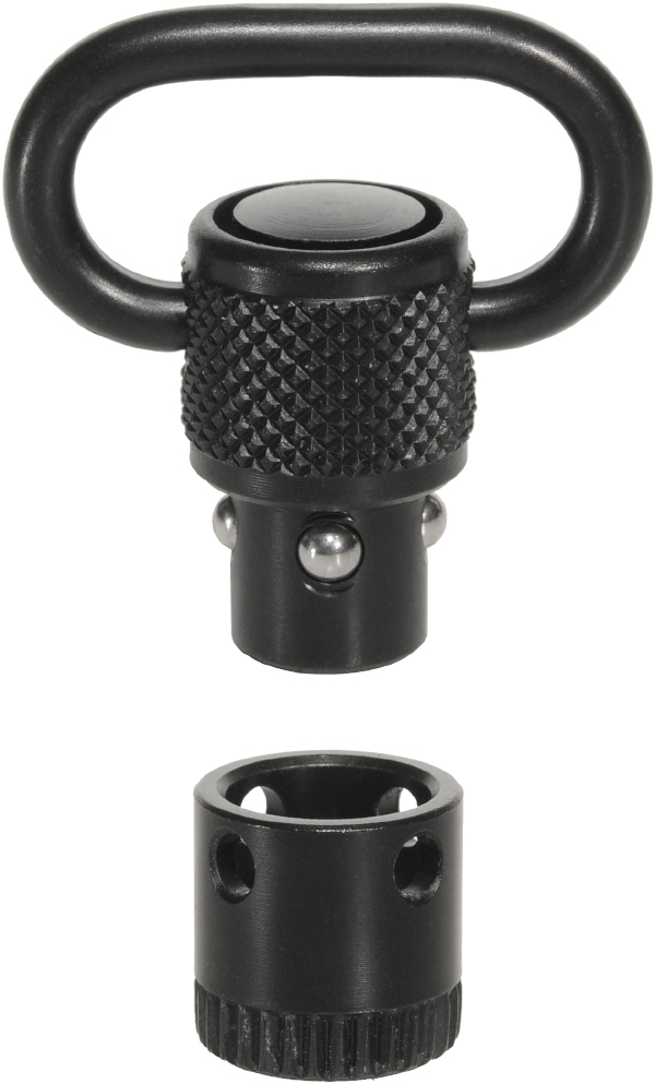 Halder Riemenbügel schmal mit Buchse für Holz, arretierbar, schwarz, für 23-mm-Riemen