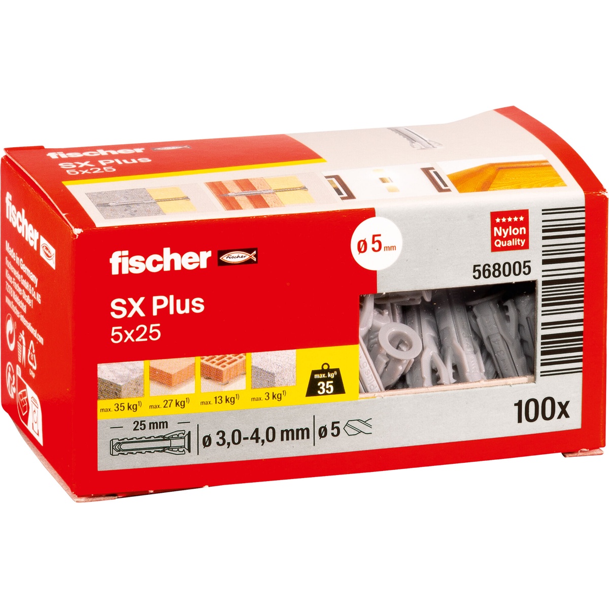 Fischer Dübel SX Plus 5x25 mm - 100 Stk. Fischer Dübel SX Plus 5x25 mm - 100 Stk.