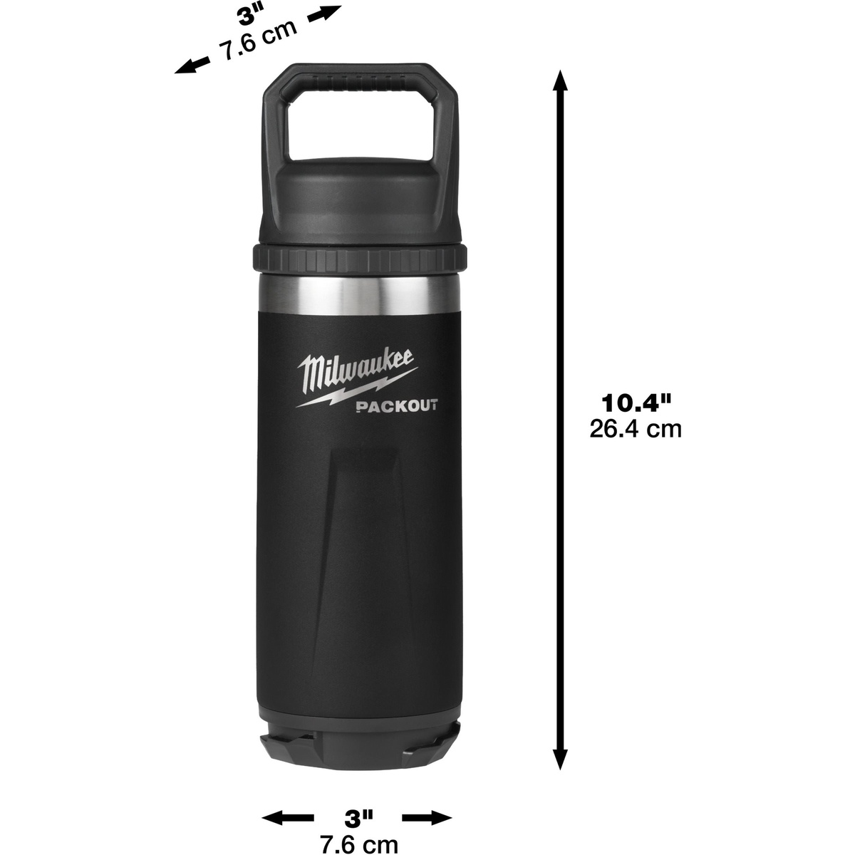 Milwaukee ﻿PACKOUT Isolierflasche 700 ml mit Schraubdeckel, schwarz - 1 Stk.
