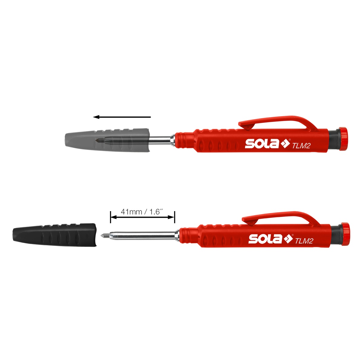 Sola Tieflochmarker TLM2, Markiertiefe bis 45 mm, Graphitmine HB, mit Druckbleistift-Funktion