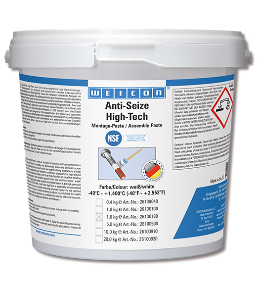 WEICON Anti-Seize High-Tech Montagepaste, metallfreie Schmier- und Trennmittelpaste, 1,8 kg