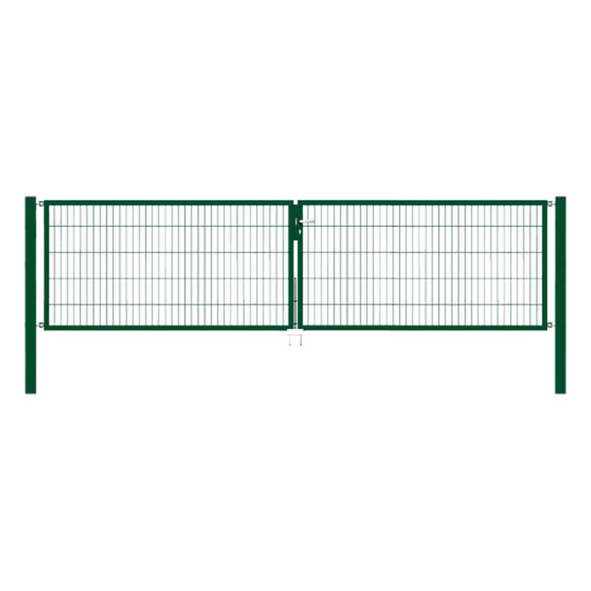 Alberts Doppeltor Flexo, Typ 6/5/6, 1000 x 4000 mm, Pfosten: 80 x 80 mm, Stahl roh, feuerverzinkt, grün kunststoffbeschichtet RAL 6005 - 1 Stk.