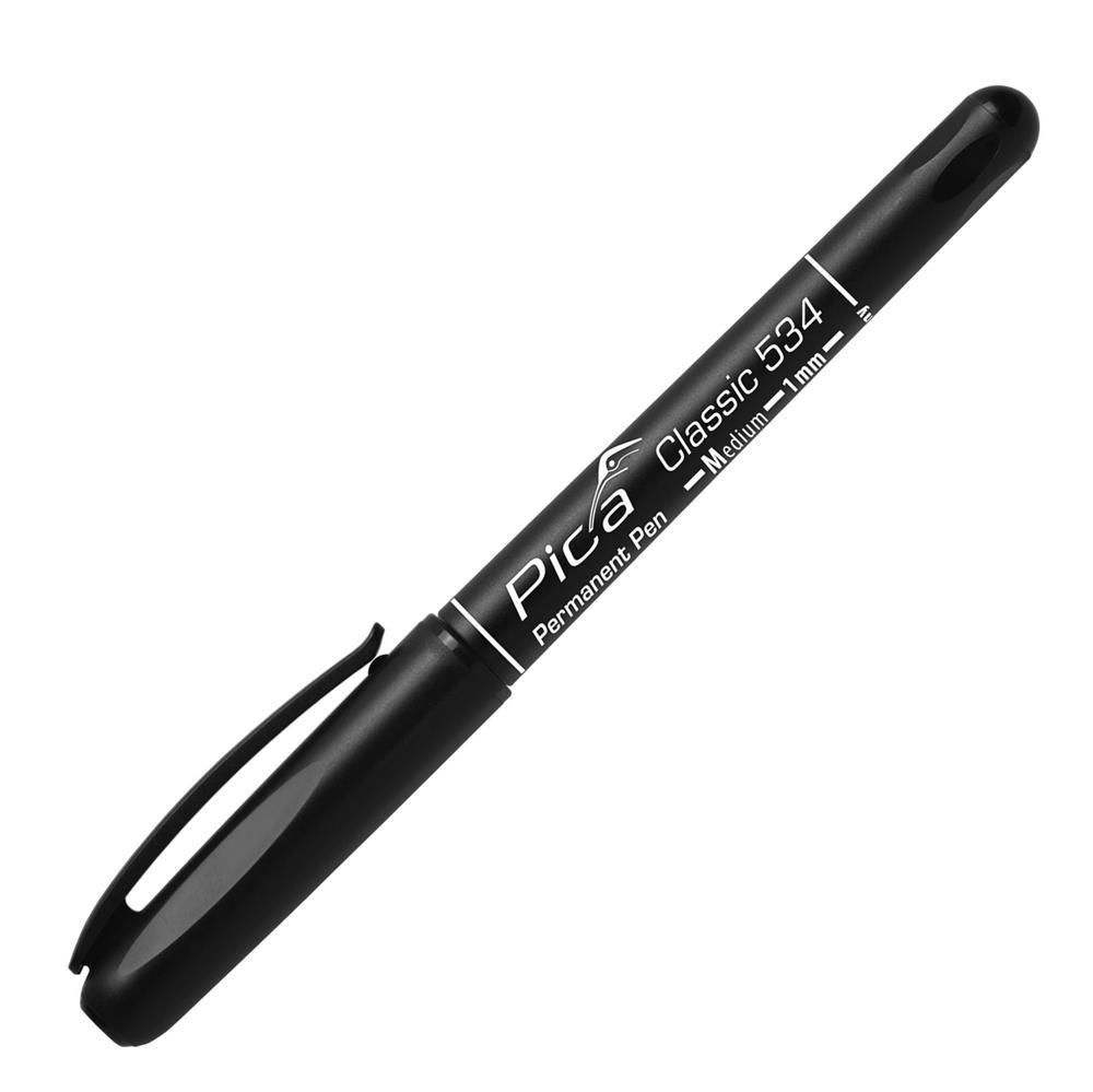 Pica Permanent-Pen schwarz, Rundspitze, 1,0 mm