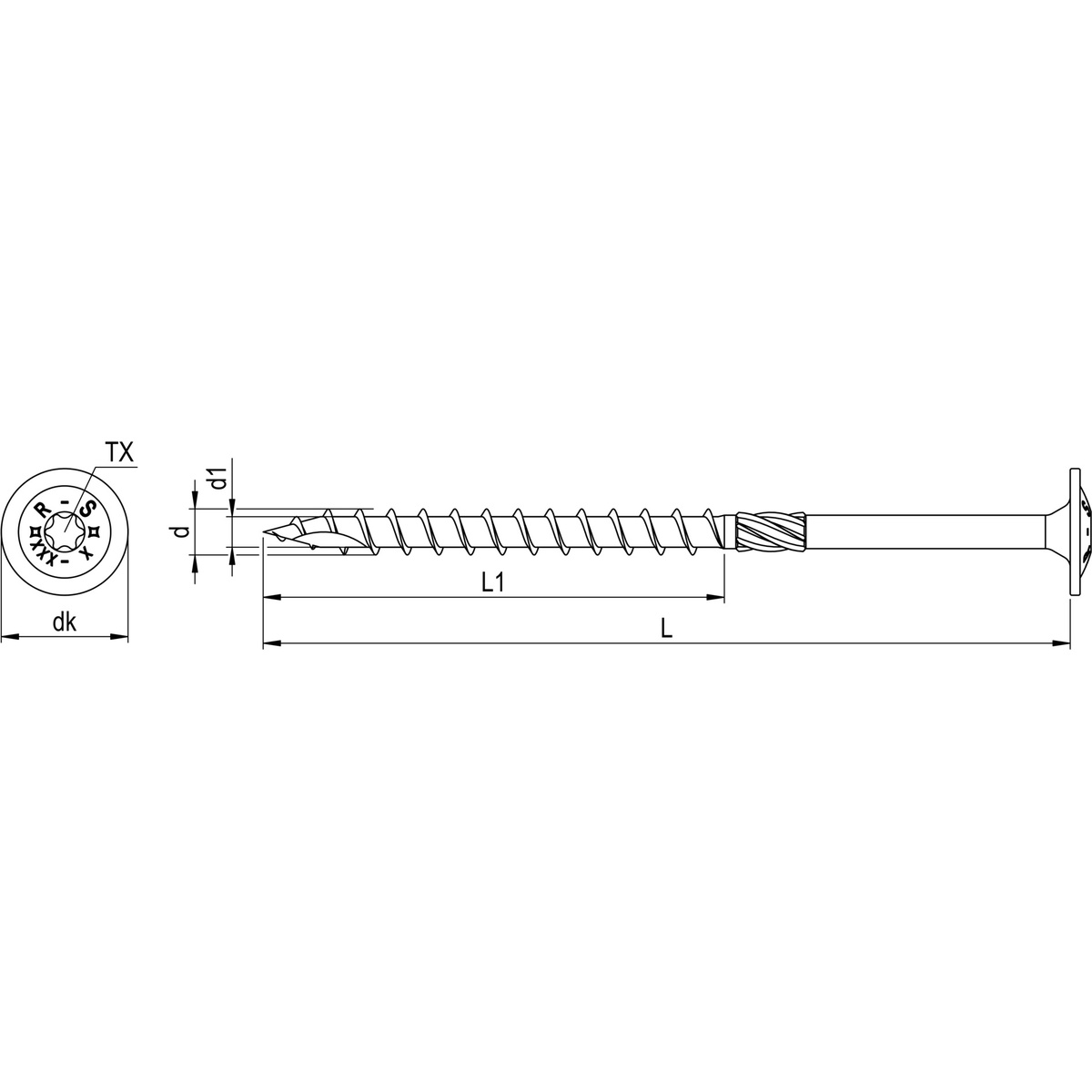Reisser HBS Tellerkopf Holzbauschraube 8,0x400 mm, verzinkt, Teilgewinde, TX40 - 50 Stk.