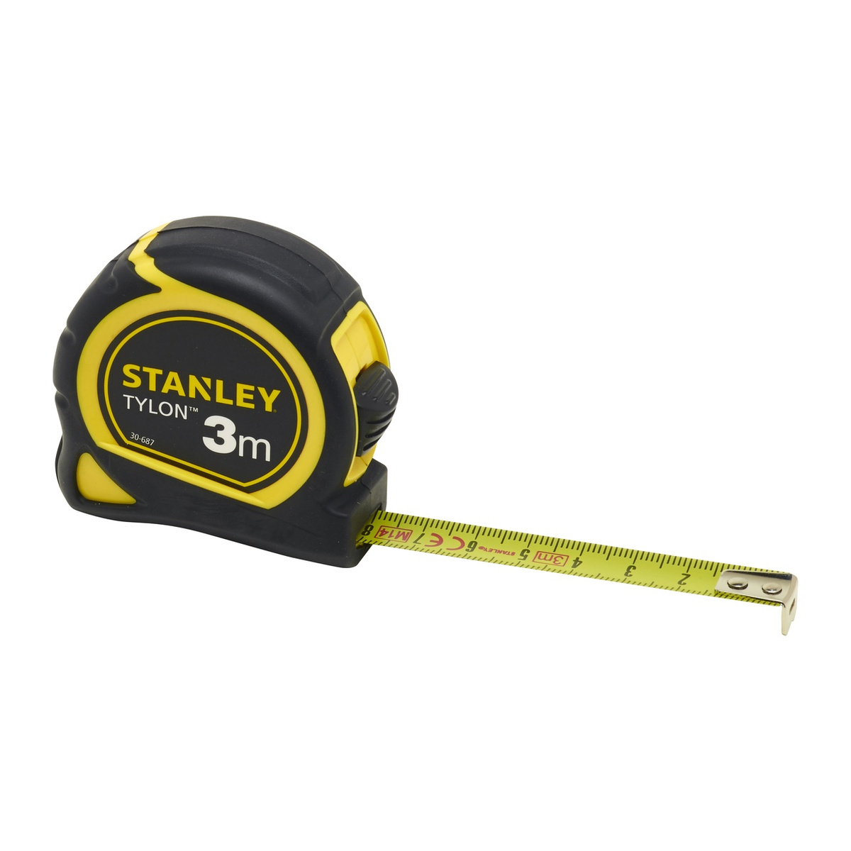 Stanley Bandmaß Tylon, Genauigkeitsklasse II, TRU-ZERO-Endhaken, Gürtelclip