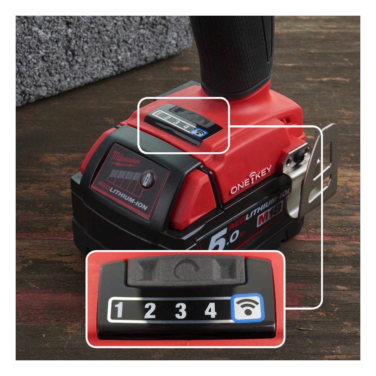 Milwaukee ONE KEY Akku-Schlagschrauber 1/2" Vierkant Sprengring M18ONEFHIWF12-0X - 1 Stk.