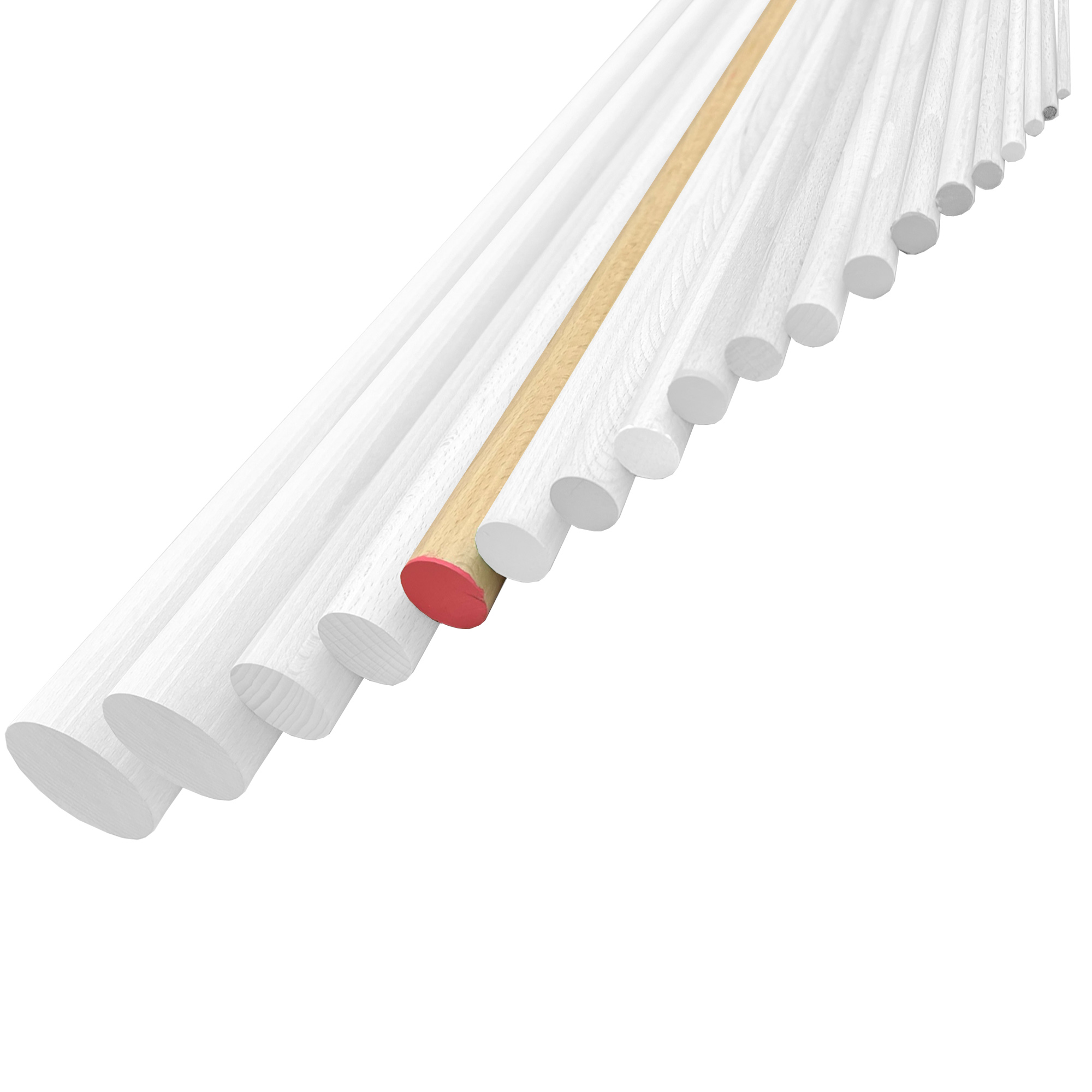 Facett Rundstab Buche 30 x 1000 mm, glatt - 1 Stk. Facett Rundstab Buche 30 x 1000 mm, glatt - 1 Stk.