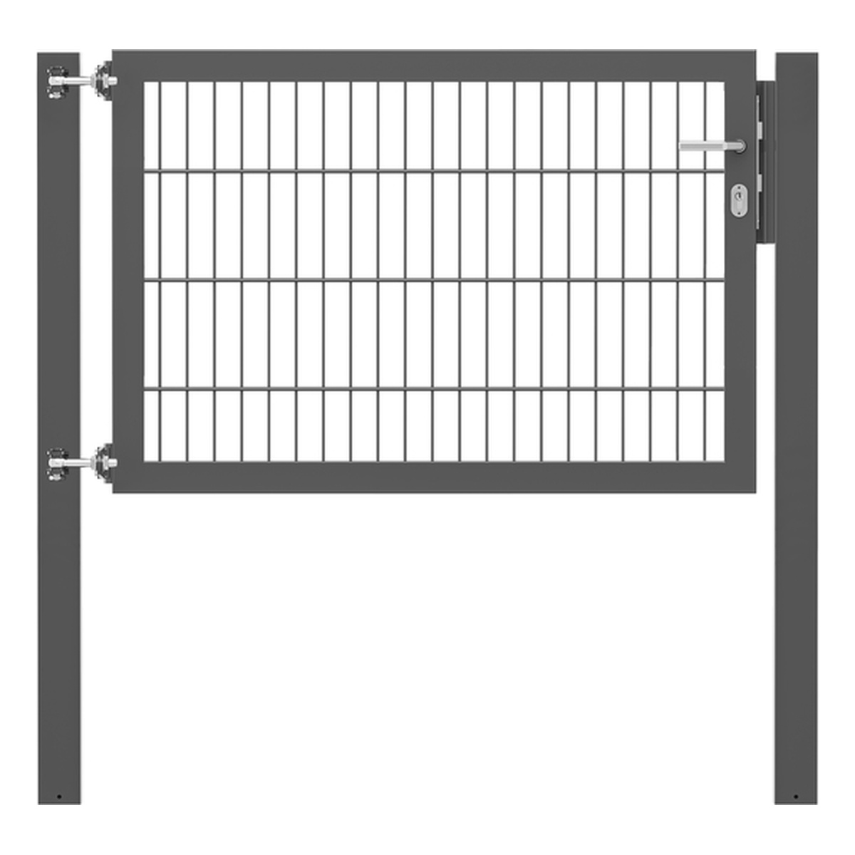 Alberts Einzeltor Flexo Plus, Typ 8/6/8, 800 x 1250 mm, Pfosten: 80 x 80 mm, Stahl roh, feuerverzinkt, anthrazit kunststoffbeschichtet RAL 7016 - 1