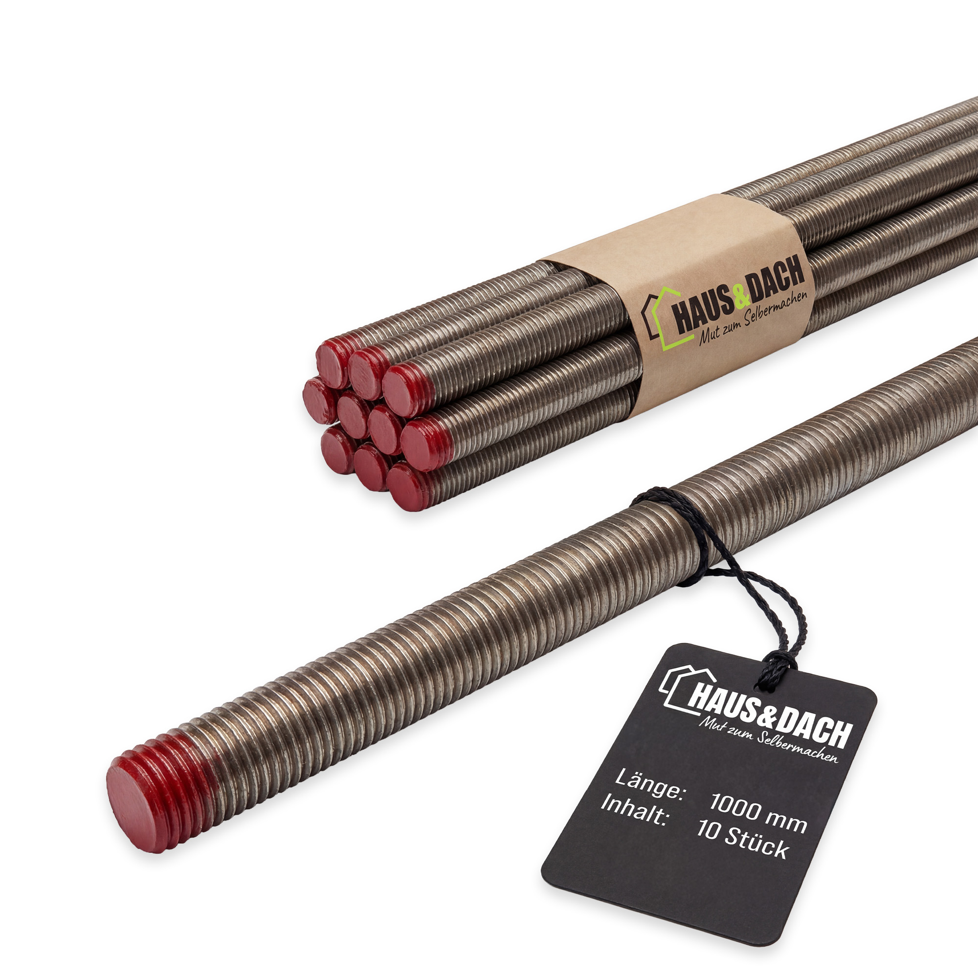 HAUS&DACH Gewindestange M5x1000 mm DIN 975 - Gewindestab für Montage, Bau & Befestigung, Edelstahl A4 - 10 Stk.