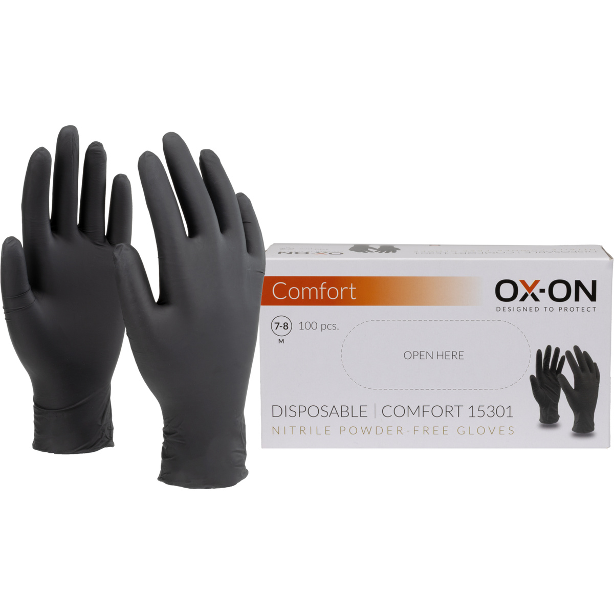 OX-ON Disposable Comfort 15301 Nitril-Einweghandschuhe, 100 Stück