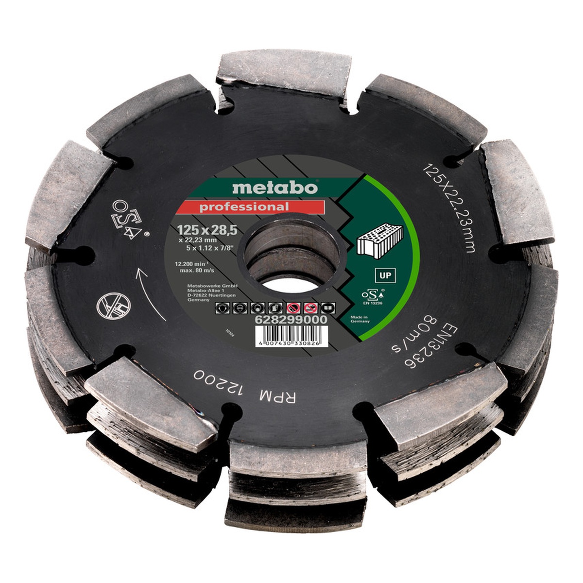 Metabo Diamantfrässcheibe UP 125x28x22,23 mm - 1 Stk. Metabo Diamantfrässcheibe UP 125x28x22,23 mm - 1 Stk.